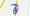 A yellow, rod-shaped object wrapped in a shiny, blue, spiral-shaped structure against a white background.