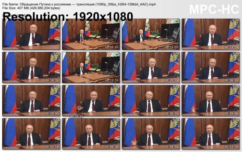 Several pictures of Russian President Putin giving a speech.